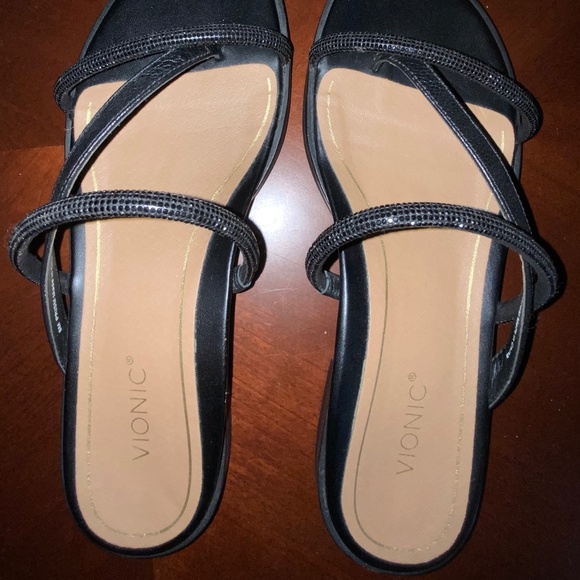 VIONIC BLACK PRISM Thong Sandals - SZ 8 - Picture 6 of 8
